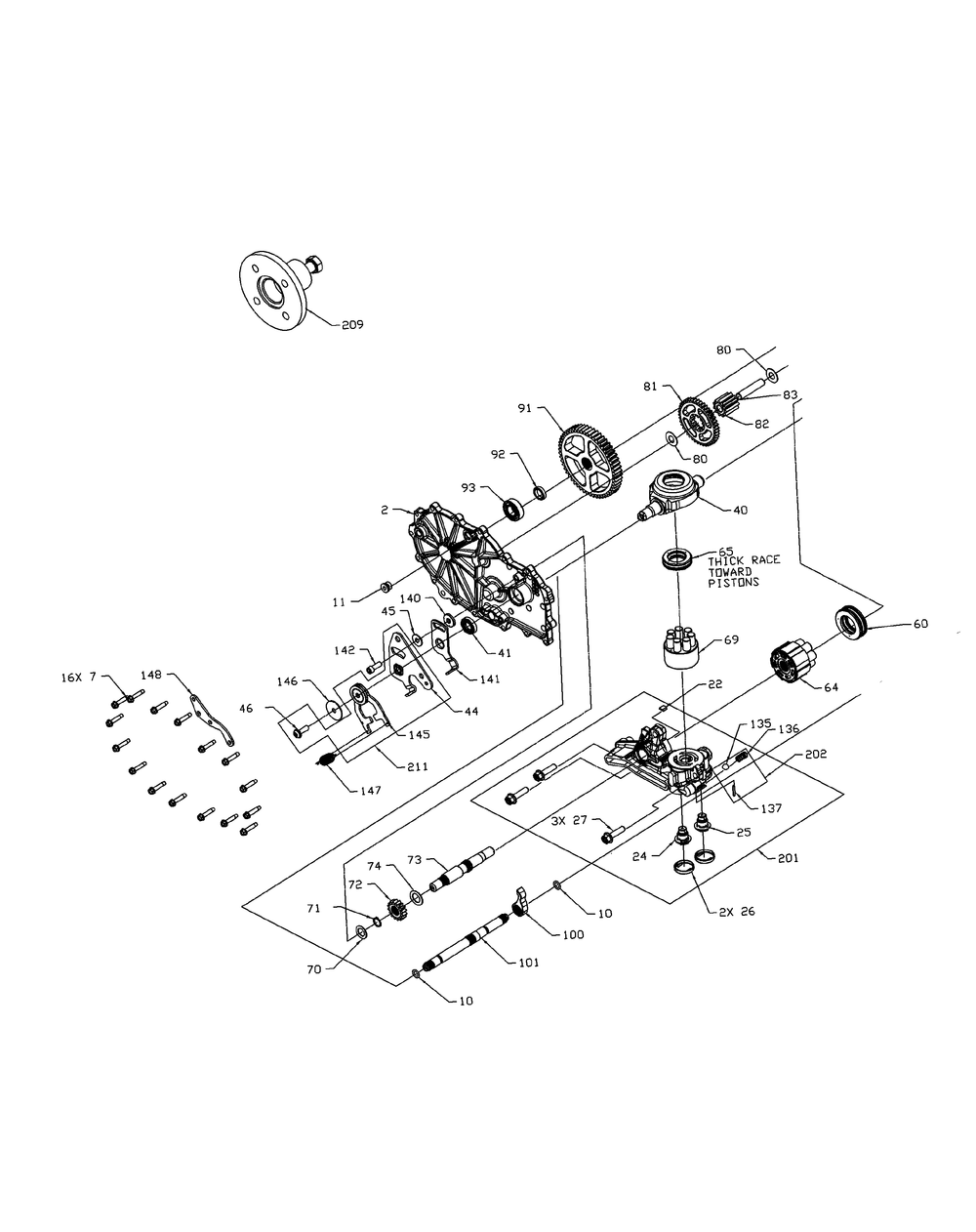 Transmission - Left Hand Lower Diagram and Parts List for Z-FORCEPRO48-KH 53BH3AGN050-22HP Cub Cadet Lawn Tractor